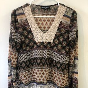 Sheer boho floral top